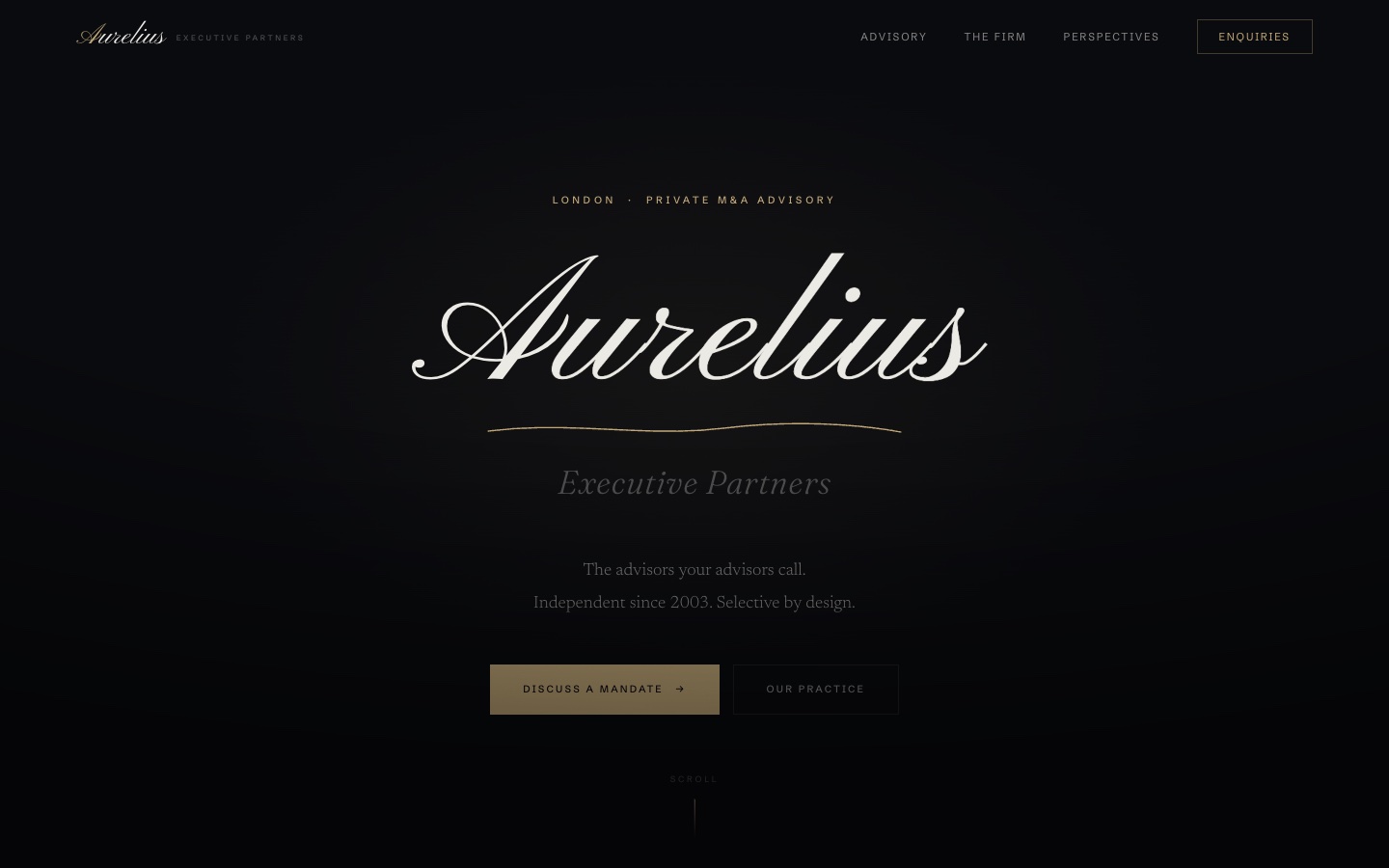 Aurelius Executive Partners website concept