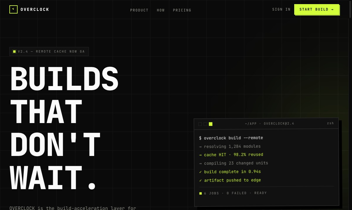 Overclock website concept